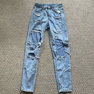 High Rise Ripped Baggy Jeans